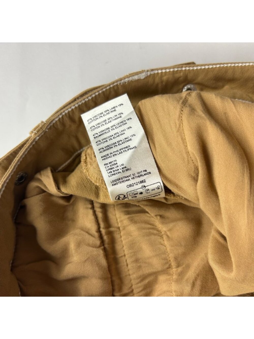 MAEVE Camel Cotton Canvas High Rise Wide Leg Trouser Pant US 6 - Picture 4 of 6